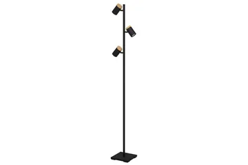 Gulvlampe Eglo Cartagena Svart/Tre med 3 Lamper - Belysning - Innendørsbelysning & Lamper - Soveromslampe