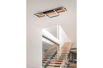 Harper LED-Taklampe 65 cm Mattsvart/Tre - Belysning - Innendørsbelysning & Lamper - Kjøkkenlampe - Taklampe kjøkken