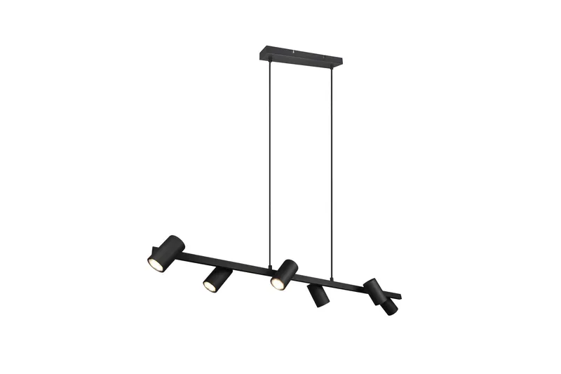 Marley Hengelampe 115 cm 6-deler Mattsvart - Belysning - Innendørsbelysning & Lamper - Kjøkkenlampe - Taklampe kjøkken