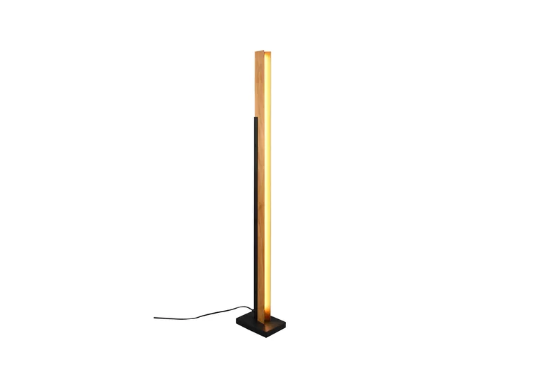 Kerala LED-Gulvlampe Mattsvart/Tre