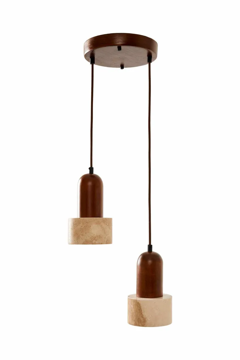Norric pendellampe, Beige Valnøtt