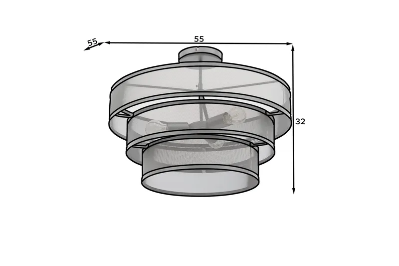 Orabela Plafond Rund, Svart