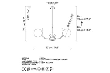 Taklampe Gevir Svart - Svart - Belysning - Innendørsbelysning & Lamper - Taklampe - Pendellamper & Hengelamper