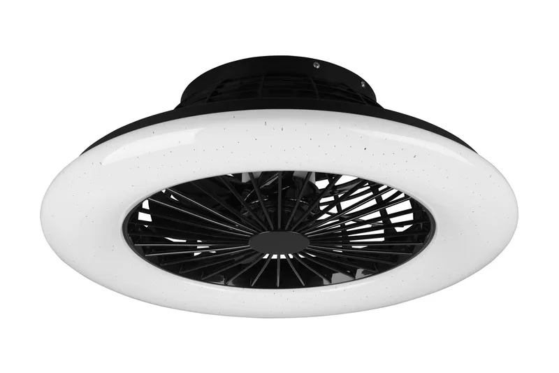 Trio Lighting Stralsund LED tak-/veggvifte matt svart starlight