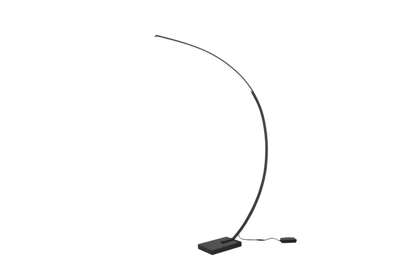 Trio Lighting Bangkok LED gulvlampe matt sort, Matt svart