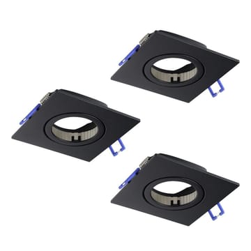 Innfelt lampe Saliceto 88x88 mm 2700K Sett av 3 - Sort - Belysning - Lyspærer & lyskilder - Spotlights & downlights