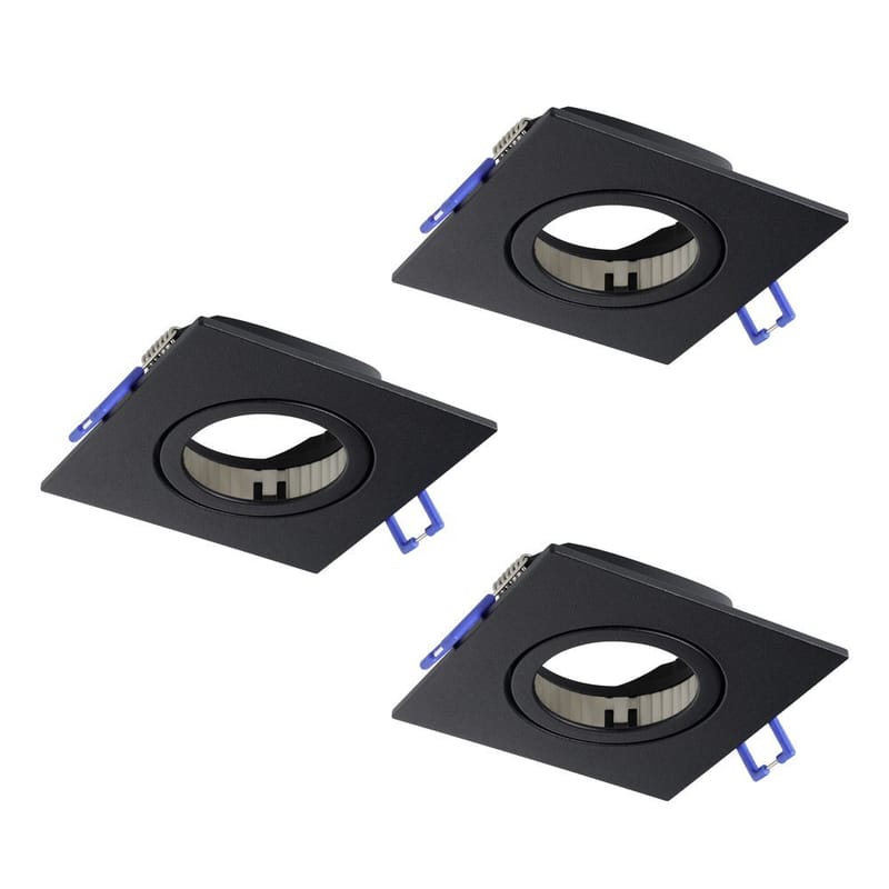 Innfelt lampe Saliceto 88x88 mm 2700K Sett av 3 - Sort - Belysning - Lyspærer & lyskilder - Spotlights & downlights