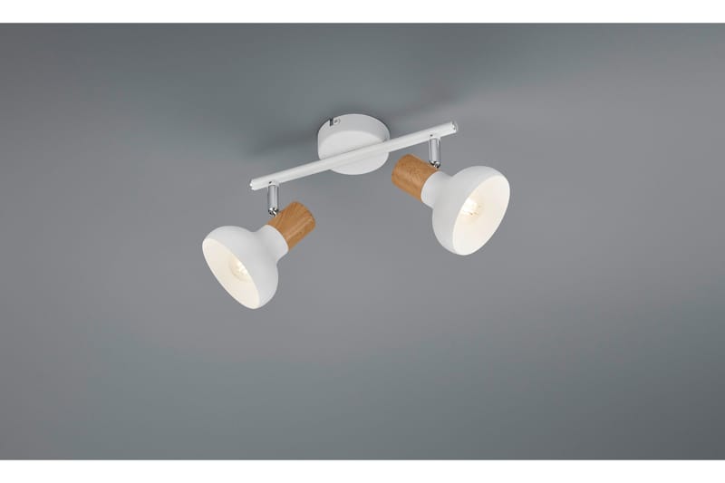 Trio Lighting Latika spotlight 2L E14 matt hvit/tre - Belysning - Lyspærer & lyskilder - Spotlights & downlights