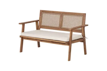 2-sitssoffa med fåtöljer Beliani Arenella Light wood||Beige - Hagemøbler - Loungemøbler - Sofagruppe utendørs
