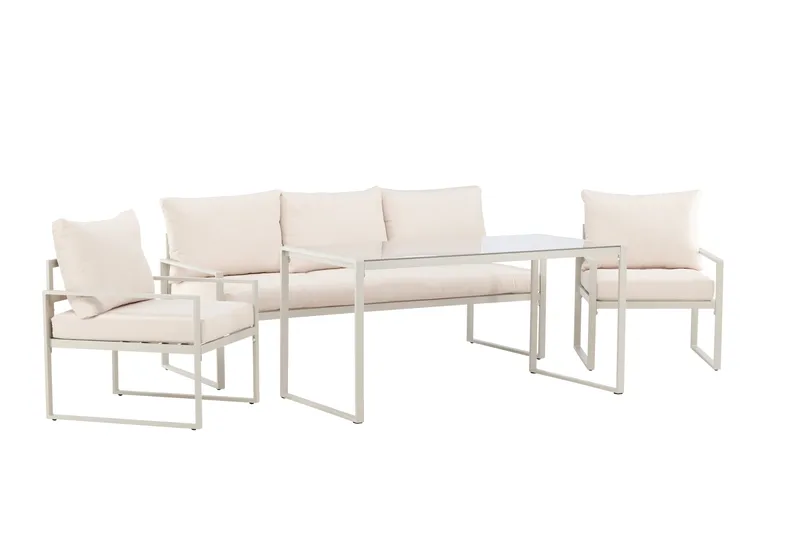 Catania Sofagruppe Utendørs 5-seter - Beige - Hagemøbler - Loungemøbler - Sofagruppe utendørs