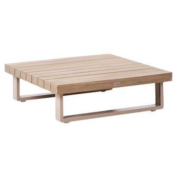 Hjørnesofa utendørs med bord 5-seter Mykonos høyrevendt akasietre - Beige/brun - Hagemøbler - Loungemøbler - Sofagruppe utendørs