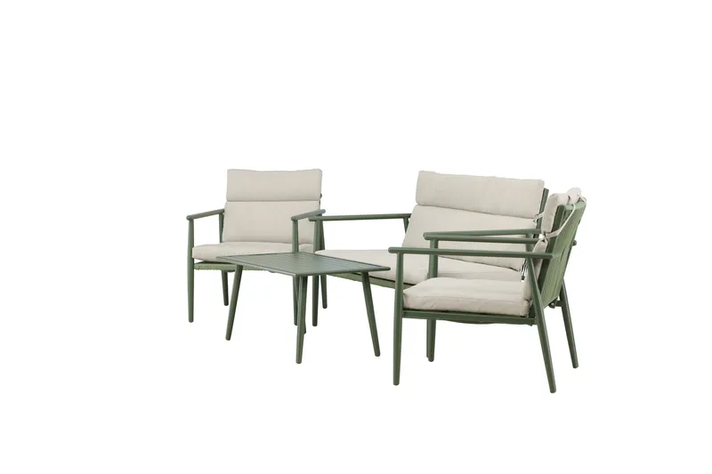 Mazzaro Sofagruppe Utendørs 4-seter - Grønn/Beige - Hagemøbler - Loungemøbler - Sofagruppe utendørs