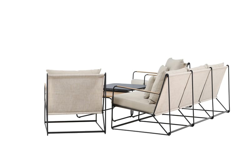 Palazzo Sofagruppe Utendørs 5-seter - Svart/Beige - Hagemøbler - Loungemøbler - Sofagruppe utendørs