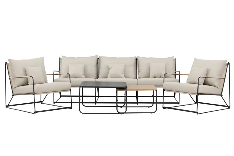 Palazzo Sofagruppe Utendørs 5-seter, Svart/Beige