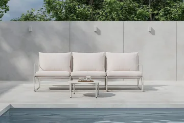 Usteryd Utesofa 3-seter med Usteryd Sofabord - Beige - Hagemøbler - Loungemøbler - Sofagruppe utendørs