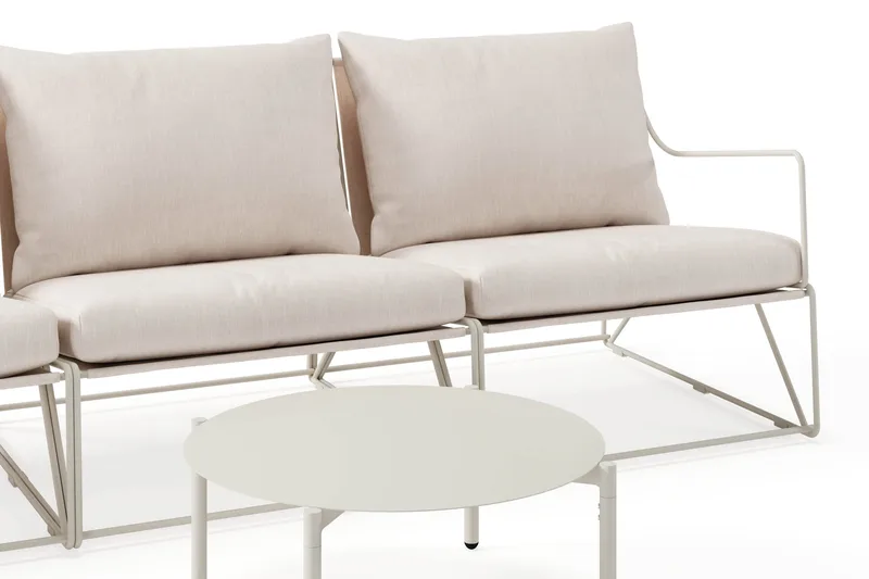 Usteryd Utesofa 3-seter med Usteryd Sofabord - Beige - Hagemøbler - Loungemøbler - Sofagruppe utendørs
