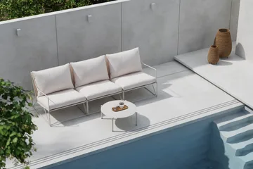 Usteryd Utesofa 3-seter med Usteryd Sofabord - Beige - Hagemøbler - Loungemøbler - Sofagruppe utendørs