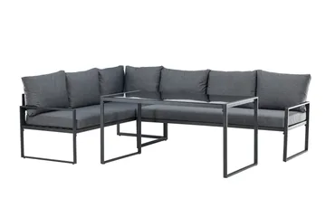 Zingaro Sofagruppe Utendørs 4-seter - Svart/Grå - Hagemøbler - Loungemøbler - Sofagruppe utendørs