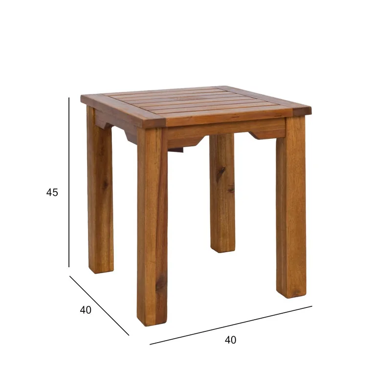Benk HOME4YOU Benk Fortuna 40x40x45 cm akasie - brun - Hagemøbler - Balkong - Balkongmøbler - Balkongbord