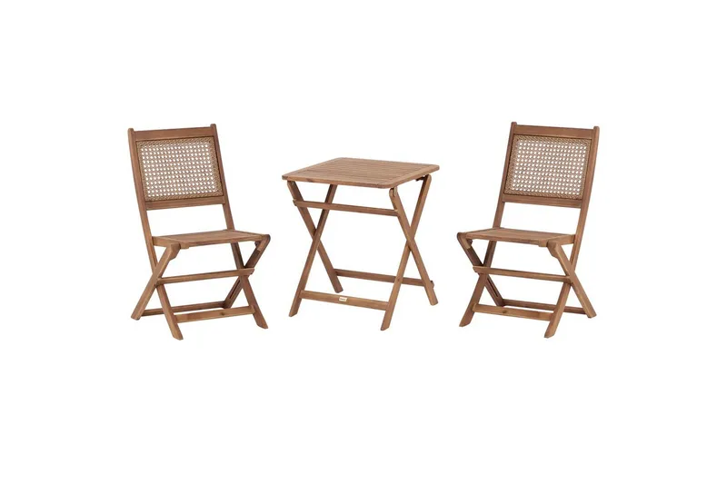 Cafeset Beliani Paraggi Light wood - Hagemøbler - Balkong - Balkongmøbler - Balkonggrupper