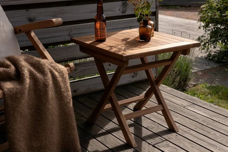 Kenya kafébord 70 cm utendørs - Mørk natur - Hagemøbler - Balkong - Balkongmøbler - Balkongbord