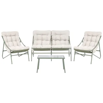 Loungegruppe 4-seters Molveno - Grønn - Hagemøbler - Balkong - Balkongmøbler - Balkonggrupper