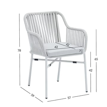 Stol HOME4YOU Melrose grå - Beige - Hagemøbler - Balkong - Balkongmøbler - Balkongstoler