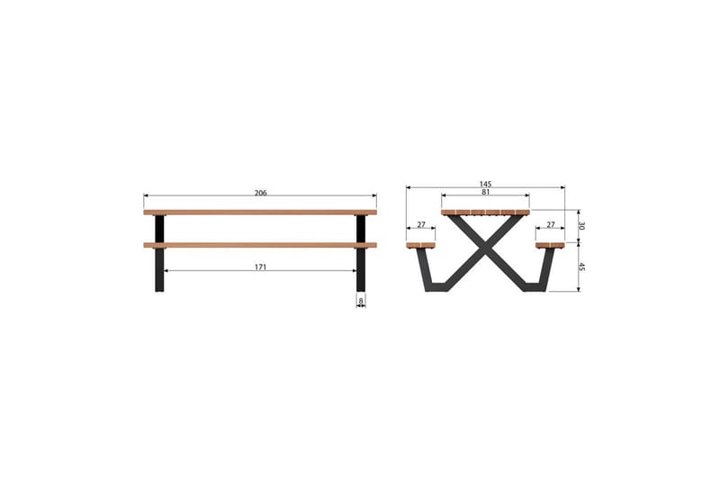 Utendørs piknikbord Tablo - Hagemøbler - Hagebord - Piknikbord
