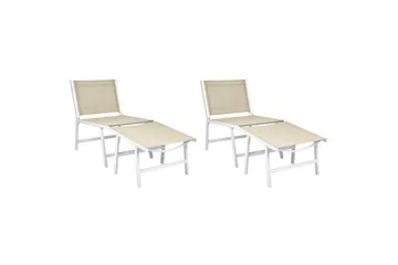 Hagestol sett med 2 Marceddi - Beige, hvit - Hagemøbler - Stoler & Lenestoler - Utelenestoler