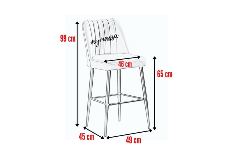 Huddy Barstol Utomhus 99 cm - Rød/Sort - Husholdning - Bar & vin - Barmøbler