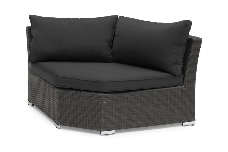 Wisconsin Hjørnedel Rund Kunstrotting/Svart - Svart - Hagemøbler - Loungemøbler - Moduler - Hjørnemodul hagesofa