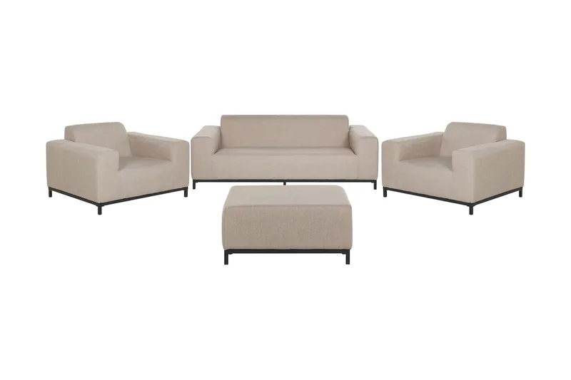 Hughen Loungegruppe 5-seter, Beige / Svart