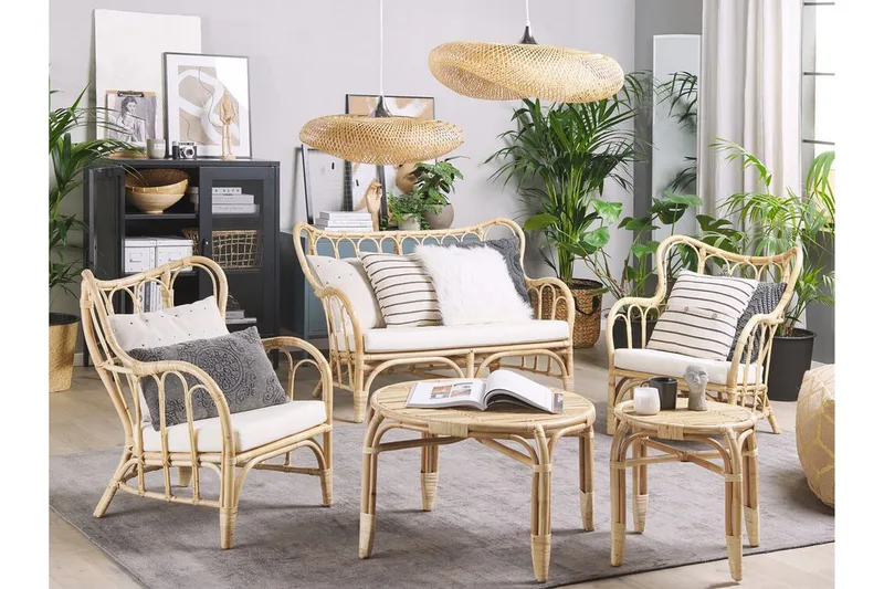 Pedagne Lounge gruppe 4-seter - Rotting / Beige - Hagemøbler - Loungemøbler - Loungesett