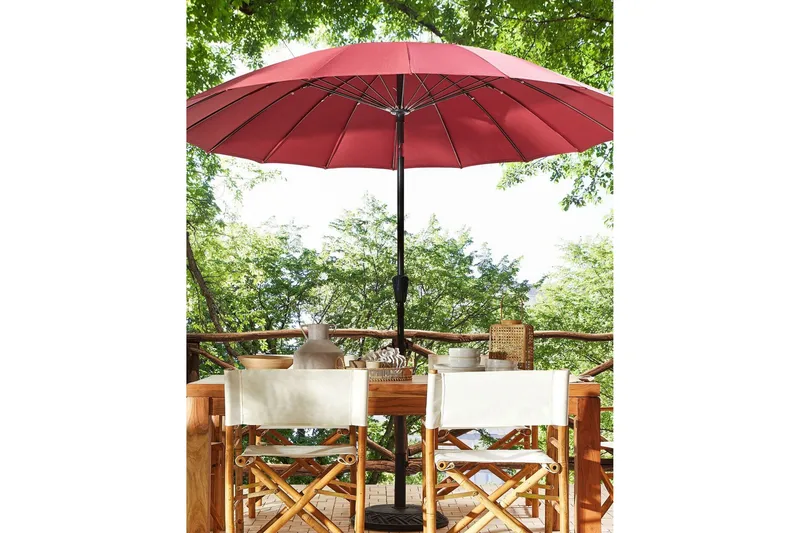Faenza Parasol 255 cm - Rød Svart - Hagemøbler - Solbeskyttelse - Parasoller - Balkongparasoll