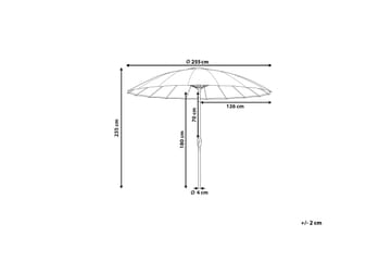 Faenza Parasol 255 cm - Rød Svart - Hagemøbler - Solbeskyttelse - Parasoller - Balkongparasoll