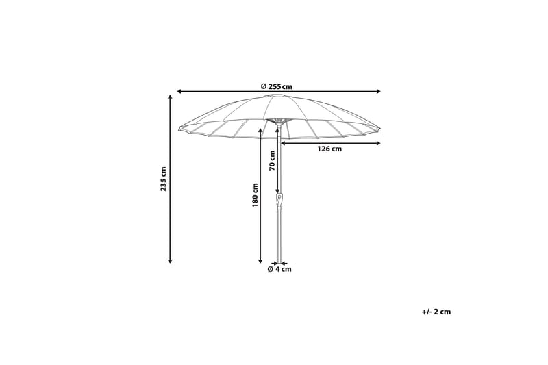 Faenza Parasol 255 cm - Rød Svart - Hagemøbler - Solbeskyttelse - Parasoller - Balkongparasoll