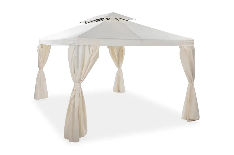 Bermuda komplett paviljong inkl. tak og vegger 3x3 m - Offwhite - Hagemøbler - Solbeskyttelse - Paviljonger - Komplett paviljong