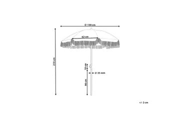 Teulon Parasol 150 cm - Hvit/Lys Brun - Hagemøbler - Solbeskyttelse - Parasoller - Balkongparasoll