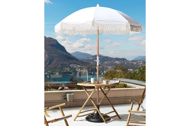 Teulon Parasol 150 cm - Hvit/Lys Brun - Hagemøbler - Solbeskyttelse - Parasoller - Balkongparasoll