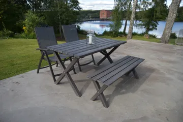 Scottsdale Spisegruppe 150 cm + 2 Solanum Stoler - Grå - Hagemøbler - Hagegruppe - Spisegrupper hage