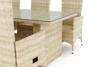 Majestic spisegruppe utendørs 210 + 6 Jenny regulerbar lenestol Comfort Garden Beige - Hagemøbler - Hagegruppe - Spisegrupper hage