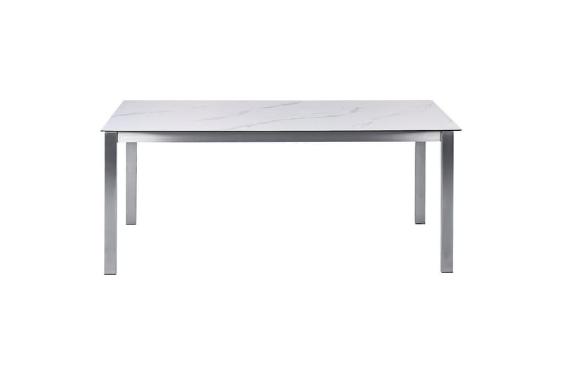 Matsalsset Beliani Cosoleto/Grosseto Grå/Silver, 6-Sits White Marble||Silver - Hagemøbler - Hagegruppe - Spisegrupper hage