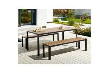 Matsalsset Beliani Nardo Ljus trä/svart Light wood||Black - Hagemøbler - Hagegruppe - Spisegrupper hage