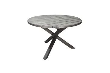 Utendørs møbelgruppe Ø 112 cm bord & 4 Belize grå stoler Grå - Grå - Hagemøbler - Hagegruppe - Spisegrupper hage