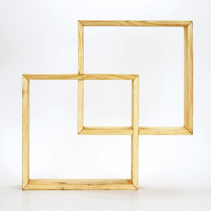 Dekorativ vegghylle i tre Wallxpert Erno (51 x 51 x 9 cm) Tre - tre - Hus & oppussing - Bygg - Gulv, vegg & tak - Gulv & veggkledning - Veggplater