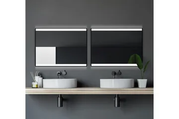 Knutby Baderomsspeil 60 cm LED-Lys - Svart - Hus & oppussing - Kjøkken & bad - Baderom - Baderomsmøbler & baderomsinnredning - Baderomsspeil
