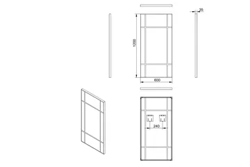 Lannabruk Speil 60x120 cm - Svart - Hus & oppussing - Kjøkken & bad - Baderom - Baderomsmøbler & baderomsinnredning - Baderomsspeil