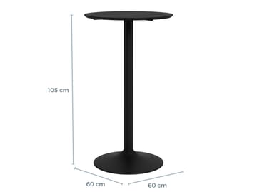 Barbord HOME4YOU Ibiza D60x105 cm svart ask - svart ask - Husholdning - Bar & vin - Barmøbler