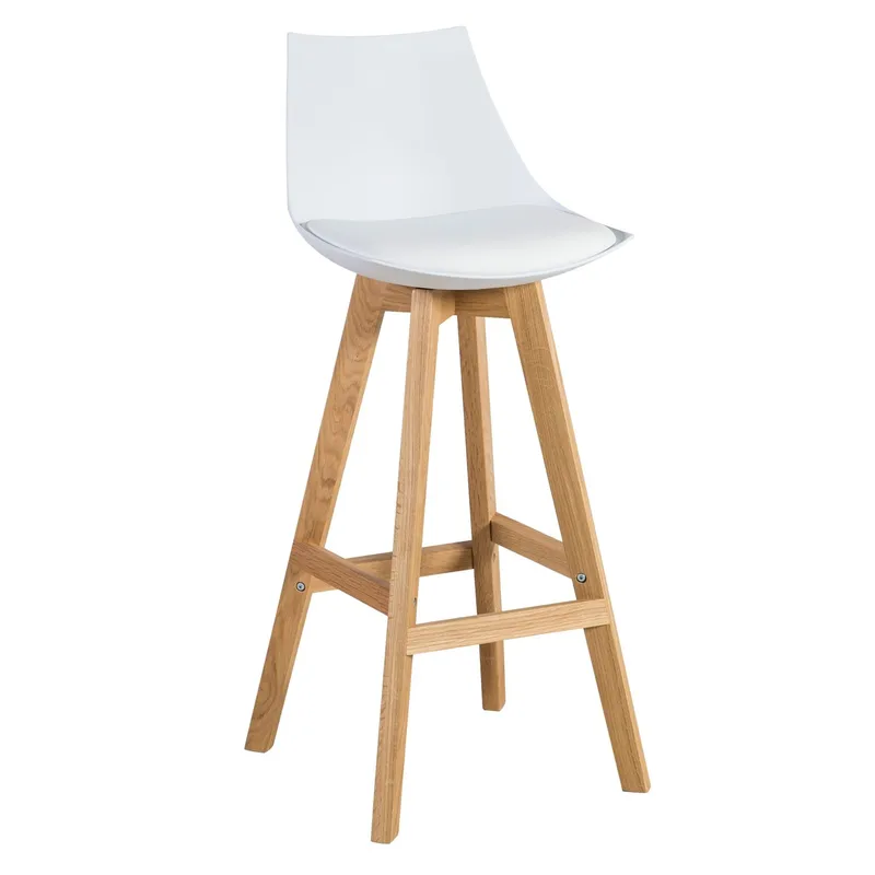 Barstol HOME4YOU Sonja 80x40xh85 cm, melamin med eikebark, hvit