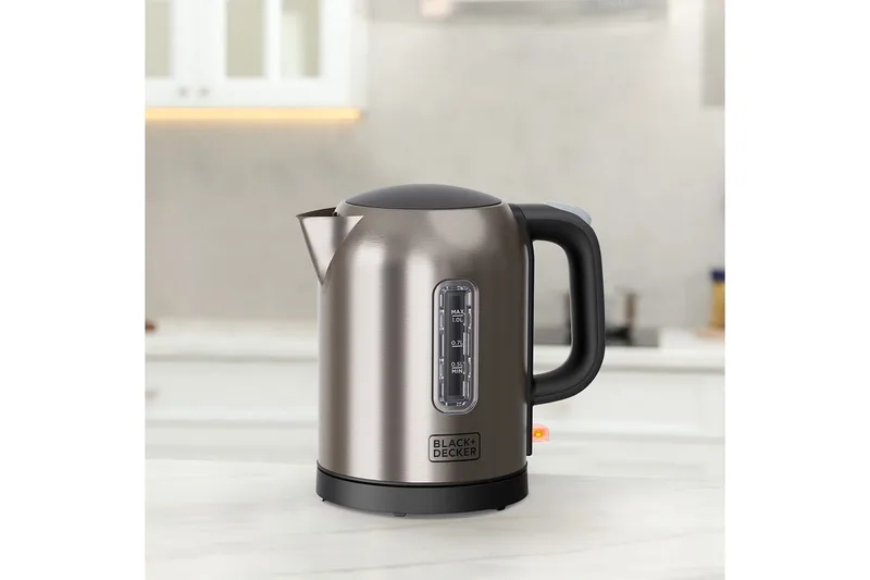 Vannkoker Black+Decker 2200W 1L Børstet stål - Sølv - Husholdning - Matlaging & Baking - Kjøkkenutstyr